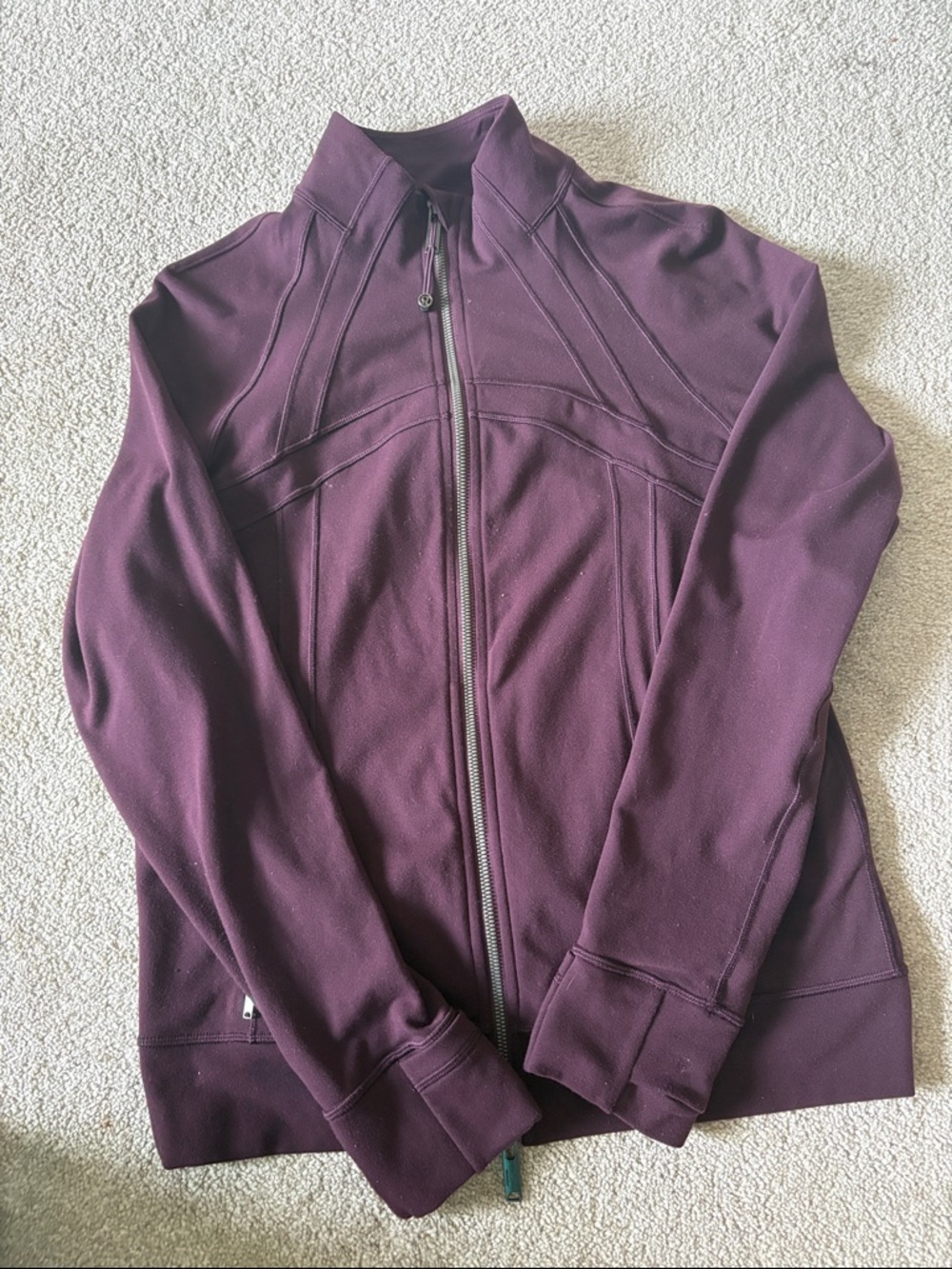 Women’s Zip-Up Jacket - Plum dual zipper size 8